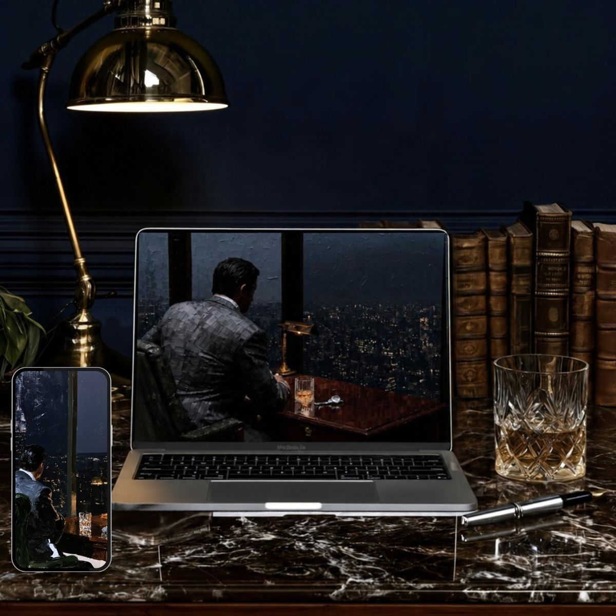 Old Fashioned on a MacBook and iPhone