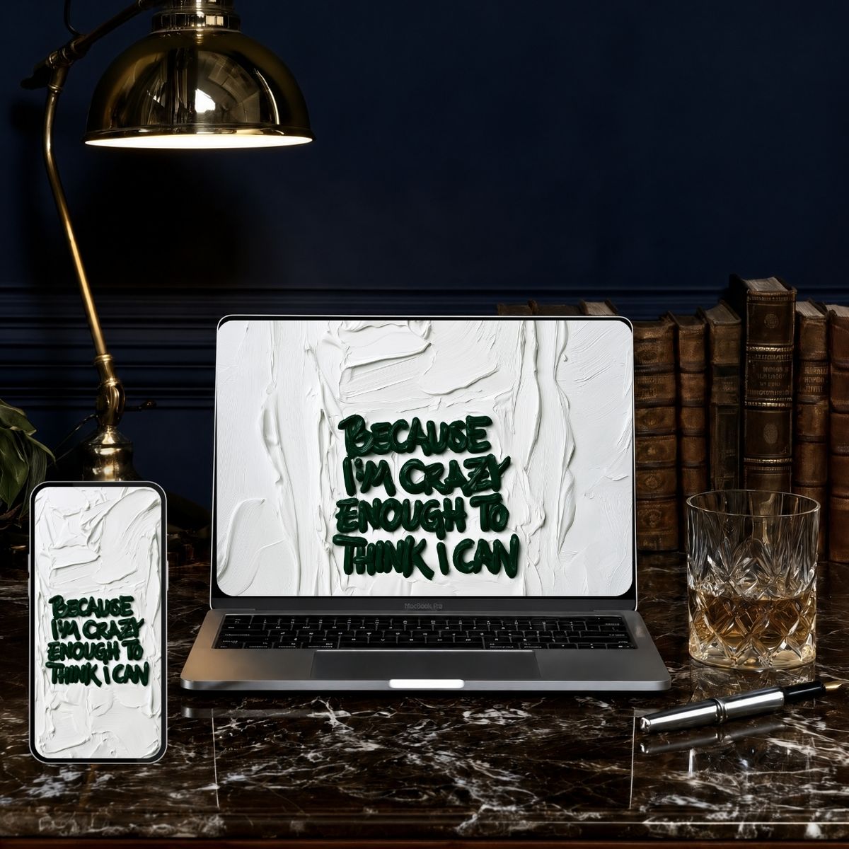 Shot of Self-Belief on a MacBook and iPhone
